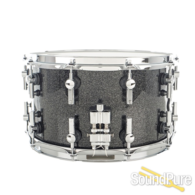 Sonor 8x14 SQ2 Medium Maple Snare Drum- Black/Grey Sparkle — image 2