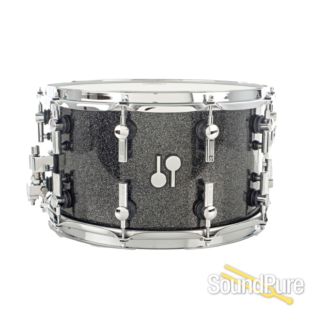 Sonor 8x14 SQ2 Medium Maple Snare Drum- Black/Grey Sparkle — image 1