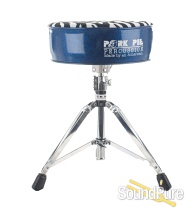 Pork Pie Percussion Round Drum Throne-Blue Sparkle/Zebra Pork Pie Percussion Round Drum Throne-Blue Sparkle/Zebra