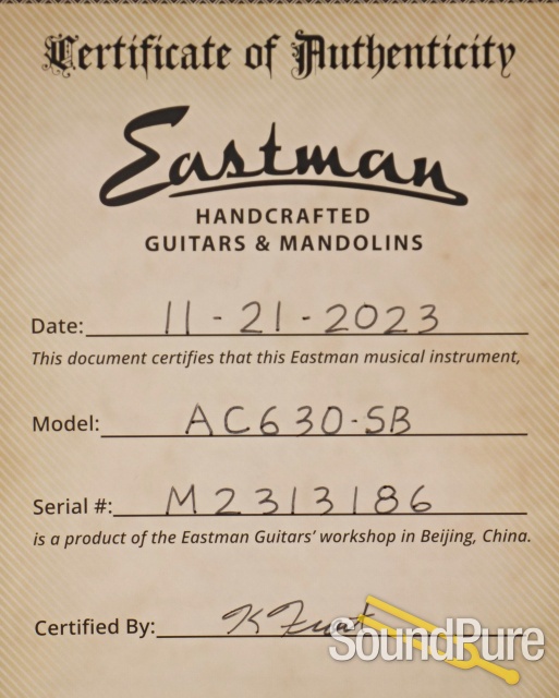 Eastman AC630-SB Acoustic Guitar #M2313186 — image 5