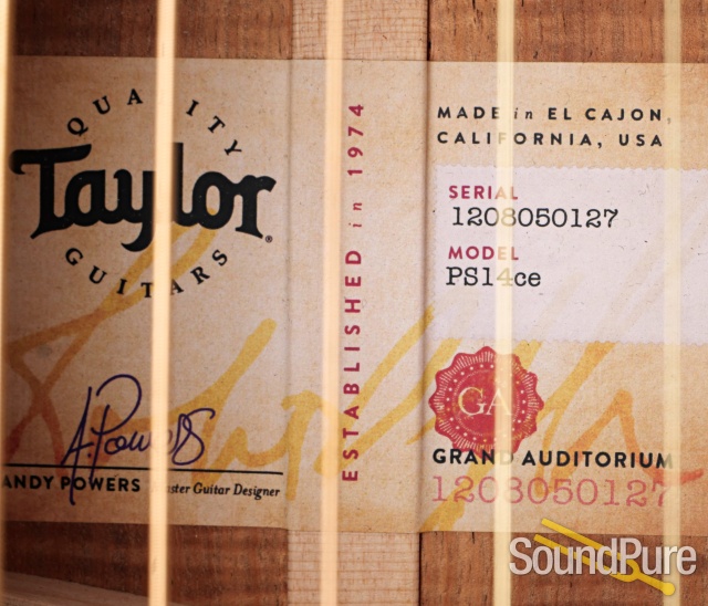Taylor PS14CE Tasmanian Blackwood Guitar #1208080127 - Used — image 4