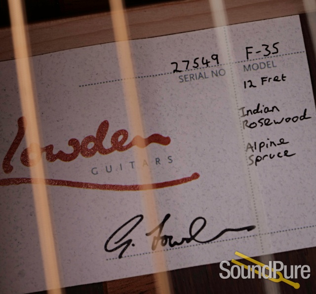Lowden F-35 Alpine Spruce/Indian Rosewood Acoustic #27549 — image 7