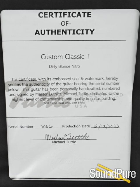 Tuttle Custom Classic T Dirty Blonde Guitar #856 - Used — image 9