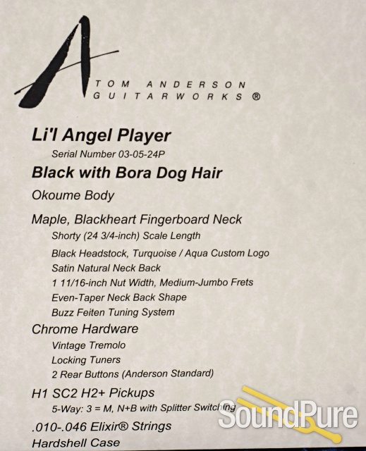 Anderson Li'l Angel Player Black w/ Bora Guitar #03-05-24P — image 5