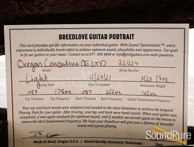 Breedlove Limited Edition Concertina Acoustic #26427 - Used — image 6