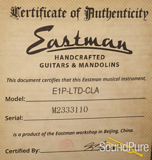 Eastman E1P-LTD-CLA "Bluesmaster" Parlor Acoustic #M2333110 — image 5
