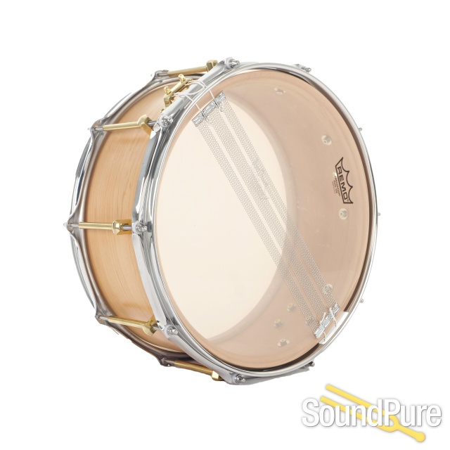 Noble & Cooley 6x14 Solid Maple Natural Snare Drum #6743 — image 3
