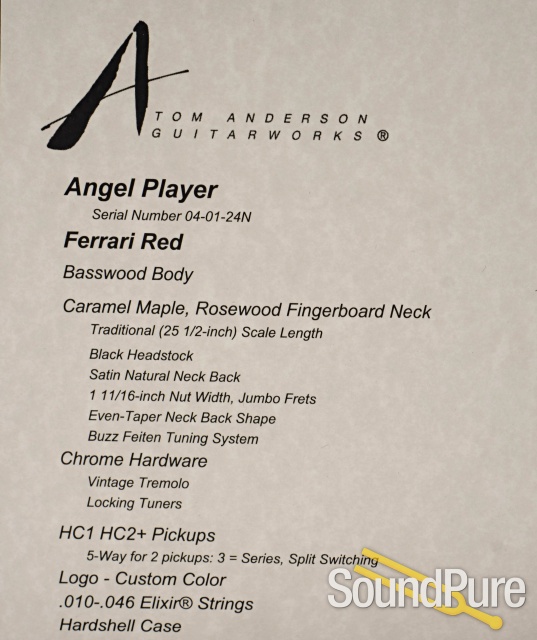 Anderson Angel Player Ferrari Red Electric Guitar #04-01-24N — image 5