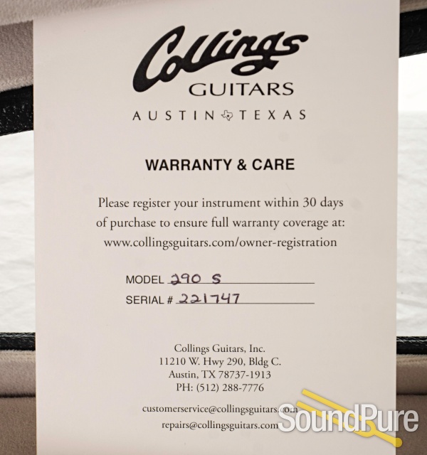 Collings 290 S TV Yellow Electric Guitar #221747 - Used — image 5