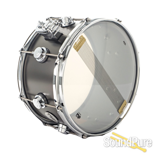 DW VD 7x13 Snare Drum Satin Black Brass w/ Chrome Hardware — image 3