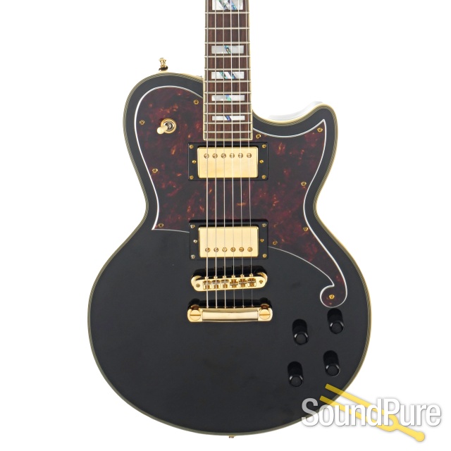 D'Angelico Deluxe Atlantic Black Guitar #W2100690 - Used — image 1