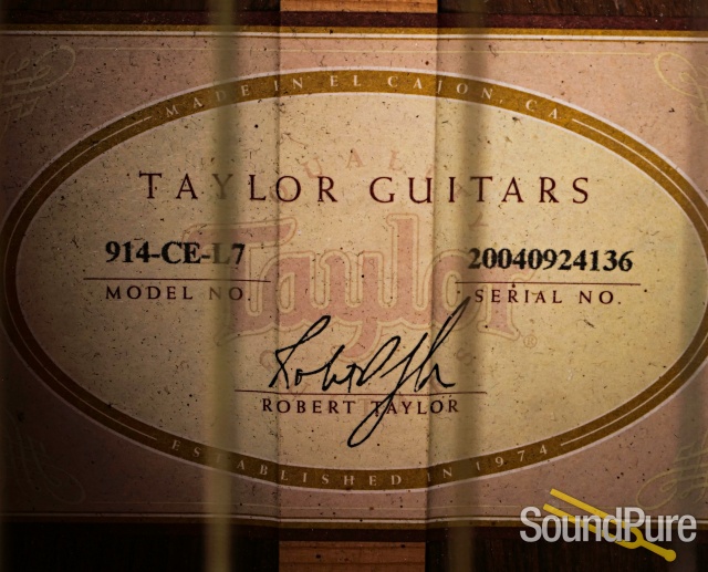 Taylor 914-CE-L7 Acoustic Guitar #20040924136 - Used — image 4