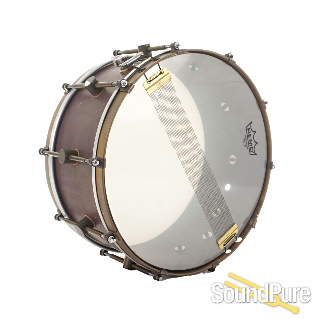A&F 7x14 Raw Brass Snare Drum - Used — image 3