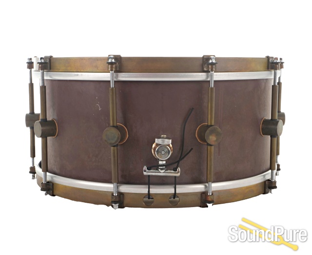 A&F 7x14 Raw Brass Snare Drum - Used — image 4