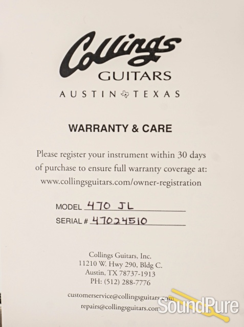 Collings 470JL Antique Natural Electric Guitar #47024510 — image 5
