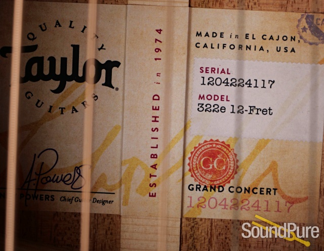 Taylor 322e V-Class Acoustic Guitar #1204224117 - Used — image 7