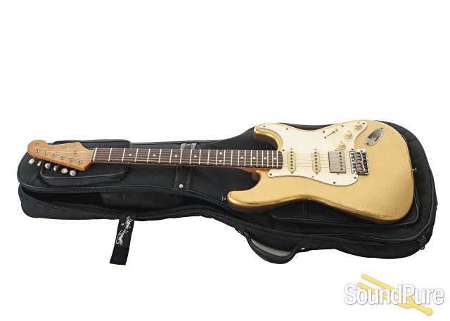 Danocaster Double Cut HSS Firemist Gold Guitar #N/A - Used — image 4