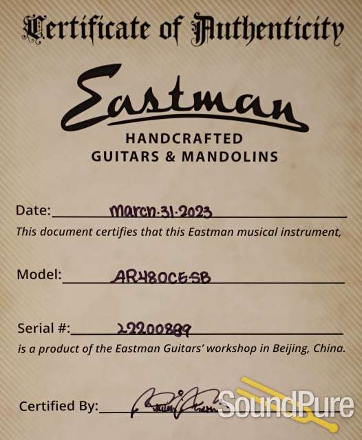 Eastman AR480CE-SB Archtop Guitar #L2200889 - Used — image 6