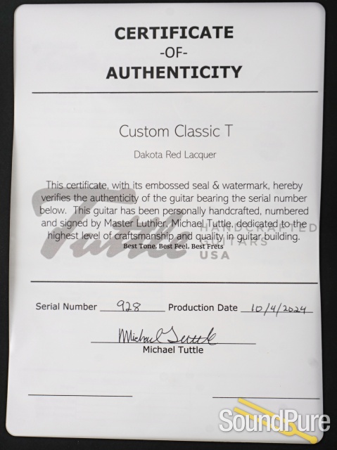 Tuttle Custom Classic T Electric Guitar #928 — image 5