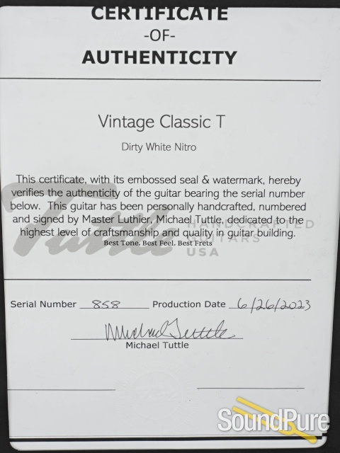 Tuttle Vintage Classic T Aged Electric Guitar #858 - Used — image 5
