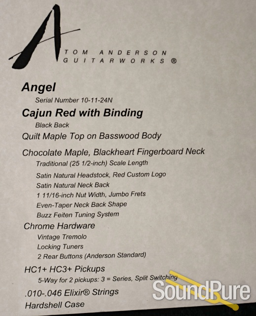 Anderson Angel Cajun Red Electric Guitar #10-11-24N — image 5