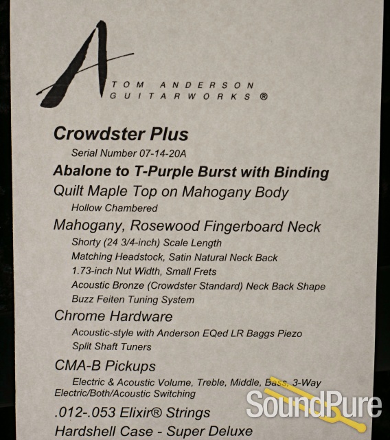 Anderson Crowdster+ Abalone/T-Purple Burst #07-14-20A - Used — image 5