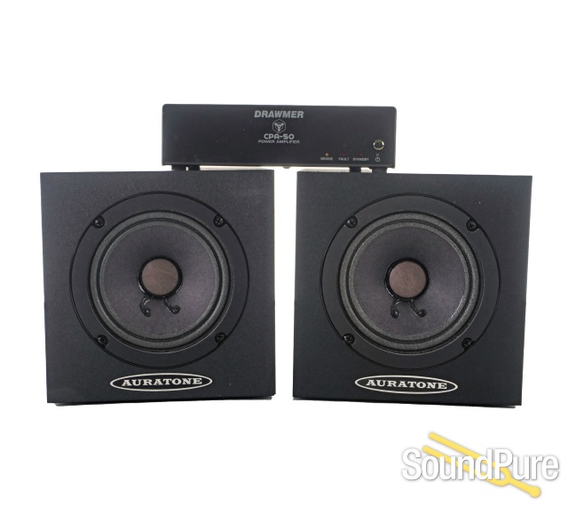 Auratone 5C Passive Cubes Pair, Black w/ Drawmer Amp - Used — image 1