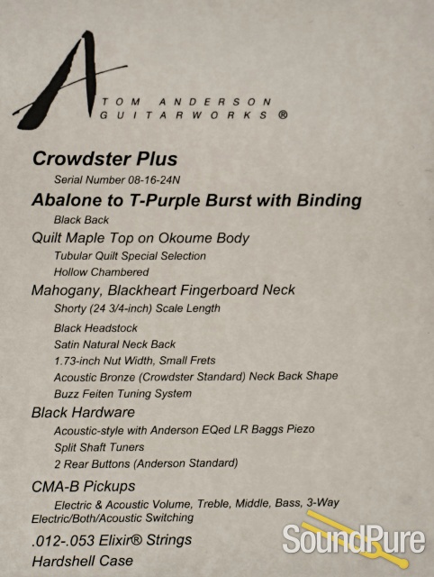 Anderson Crowdster Plus Guitar #08-16-24N - Used — image 5