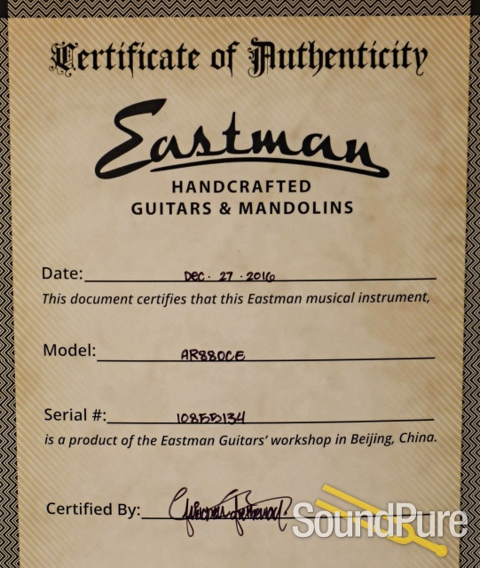 Eastman AR880CE-SB John Pisano Sig. Archtop #10855134 - Used — image 5