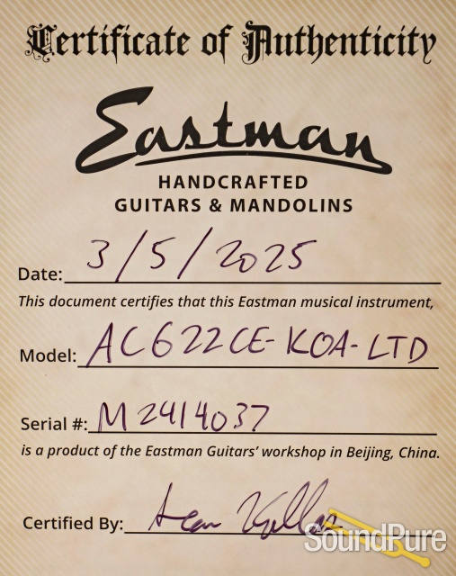 Eastman AC622CE Koa Ltd Edition Acoustic Guitar ##M2414037 — image 6