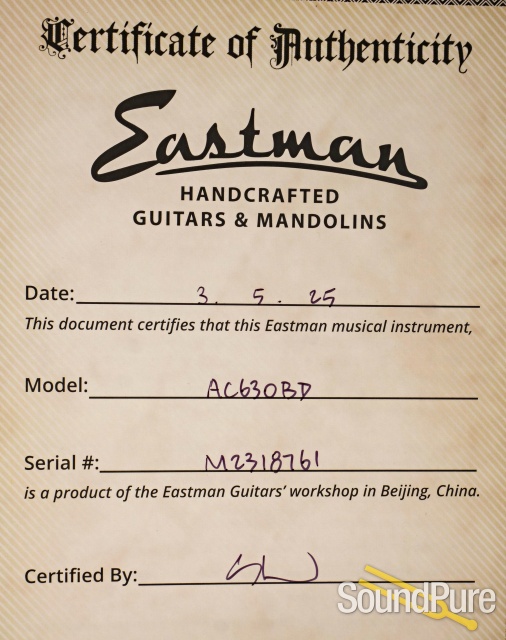 Eastman AC630-BD Acoustic Guitar #M2318761 — image 5