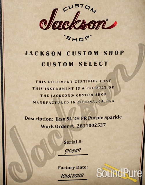 Jackson USA CS SL2H Purple Sparkle #J10549 - Used — image 5