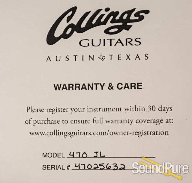 Collings 470 JL Natural Hardtail Guitar #47025632 — image 5