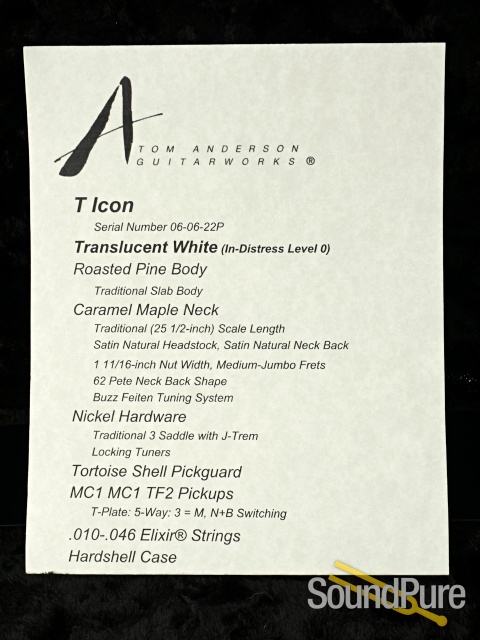 Anderson T Icon Trans White Electric Guitar #06-06-22P -Used — image 6
