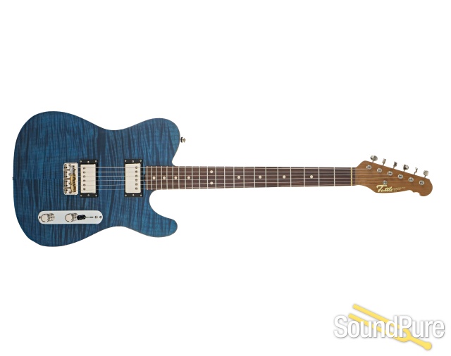 Tuttle Tuned T Trans Blue Ash/Maple Electric Guitar #905 — image 5