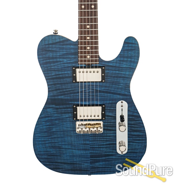 Tuttle Tuned T Trans Blue Ash/Maple Electric Guitar #905 — image 1