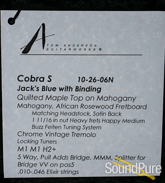 Anderson Cobra S Guitar #10-26-06N - Used — image 5