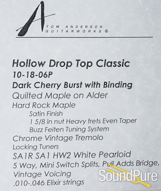 Anderson Hollow Drop Top Classic Guitar #10-18-06P - Used — image 4