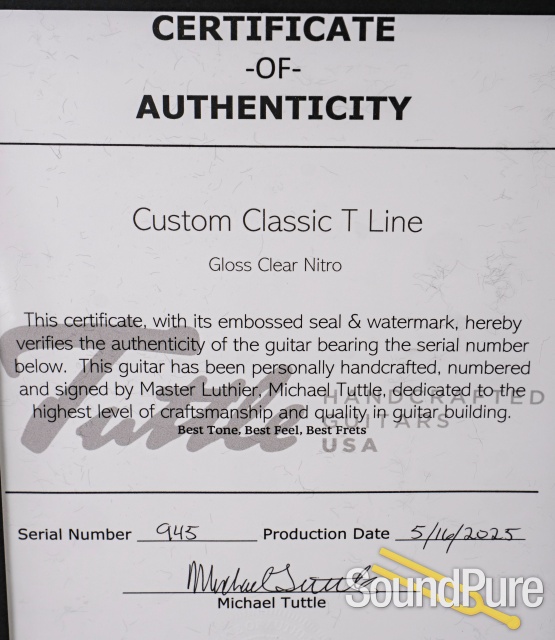Tuttle Custom Classic Thinline T Guitar #945 — image 5