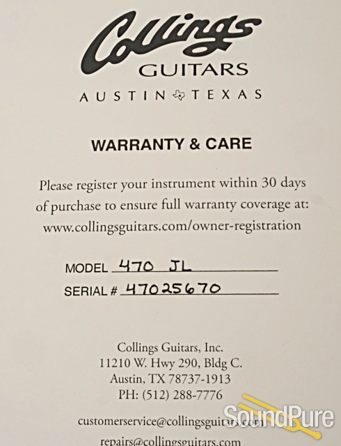 Collings 470 JL Antique Black Electric Guitar #47025670 — image 5