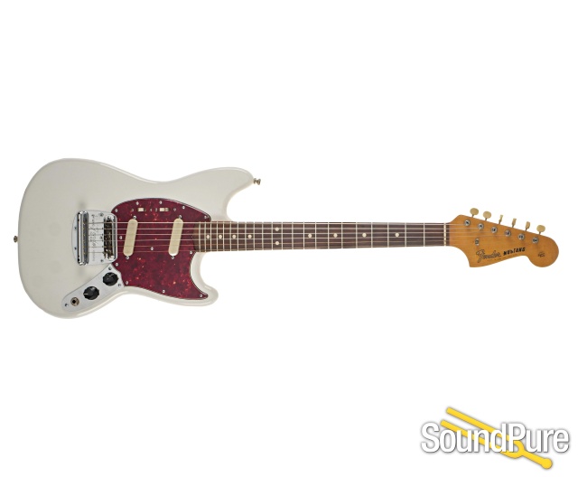 1965 Fender Mustang White Refinish Guitar #L90338 - Used — image 2