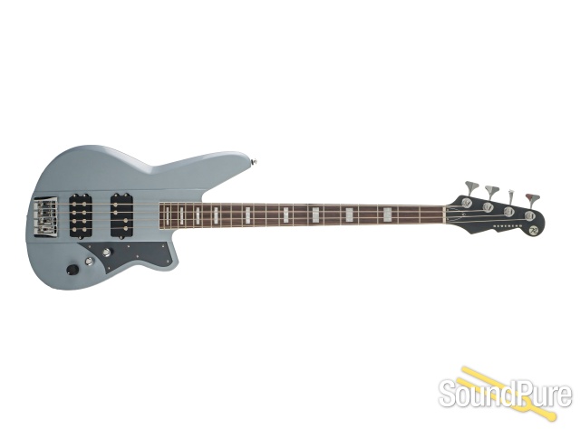Reverend Thundergun Metallic Silver Freeze Bass Guitar #6233 — image 4