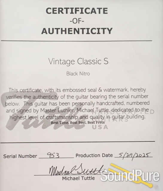 Tuttle Vintage Classic S Electric Guitar #953 - Used — image 7