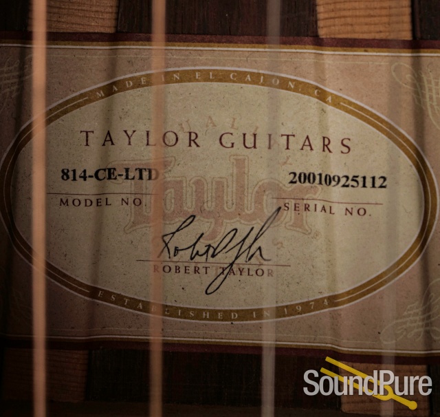 Taylor 814 CE LTD Acoustic Guitar #20010925112 - Used — image 4