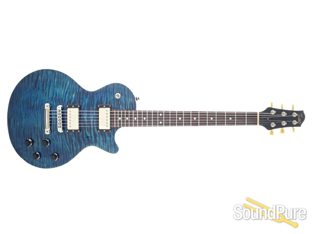 Tuttle Carve Top Standard 2.0 Trans Blue Guitar #11 - Used — image 2