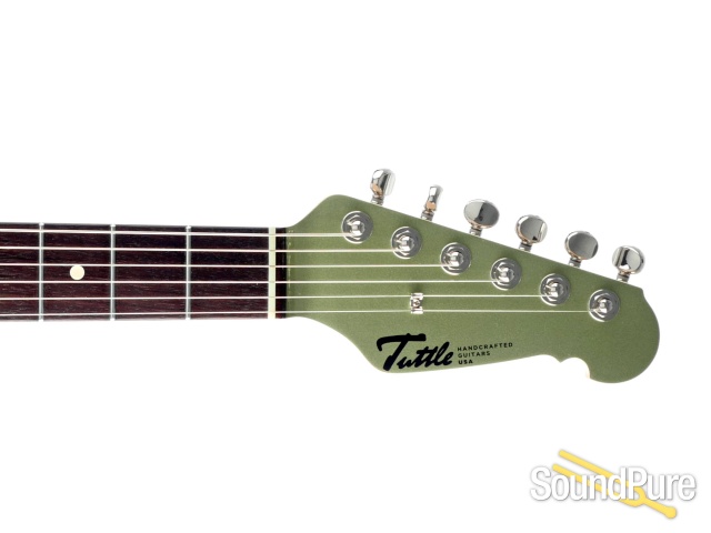 Tuttle Tuned S Star Lime Racing Stripe Guitar #719 - Used — image 2