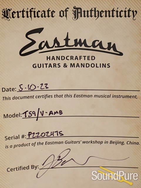 Eastman T59/V-AMB Thinline Electric Guitar #P2202475 - Used — image 7