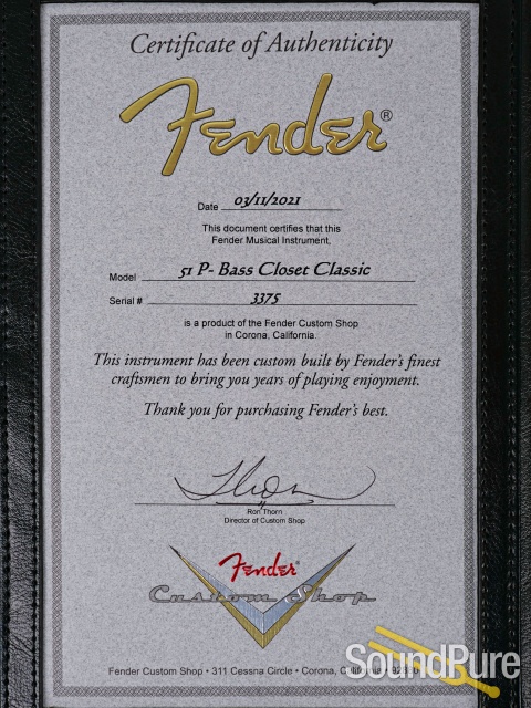 Fender Custom Shop Closet Classic ‘51 P Bass  #3375 - Used — image 5