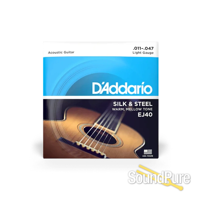 D'Addario EJ40 Acoustic/Folk Strings Silk & Steel 11-47