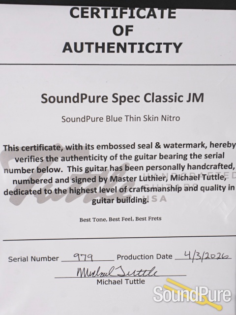 Tuttle SoundPure Spec Classic JM Guitar #979 — image 4